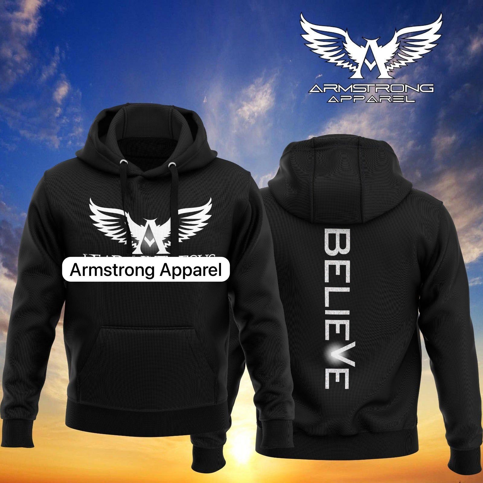 Custom embroidered hoodie produced for Armstrong Apparel by Al-Naymet